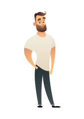 Character bearded man vector illustration in cartoon style