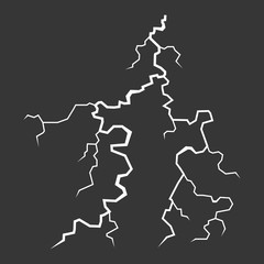 Lightning Bolt on Black Background. Thunderbolt. Vector