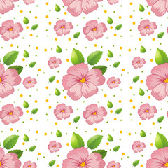 Seamless pink hibiscus wallpaper