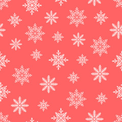 Seamless pattern with snowflakes. Watercolor hand drawn