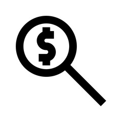 Search Dollar Finance Money Exchequer Cash vector icon