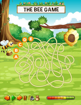 Bee finding honeycomb game