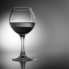 Glass of wine in black and white.