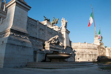 Roma, Italia - 13 luglio 2018: la Fontana dell'Adriatico dell'Altare della Patria in Piazza Venezia