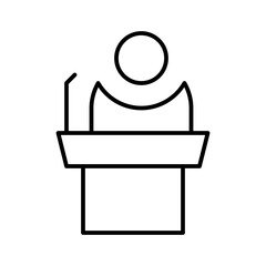 Speaker Presentation Workshop Project Management Business Office Working vector icon