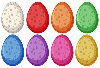 Set of colourful dinosaur egg © GraphicsRF