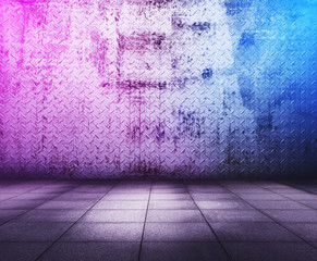 metallic interior with neon lights