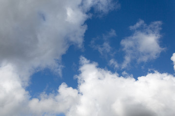 clouds white fluffy with blue sky 