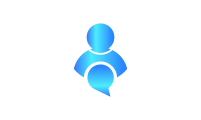 user chat talk bubble in gradient style vector icon. 