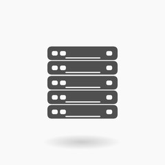 Rack Server Hardware vector Icon Illustration.