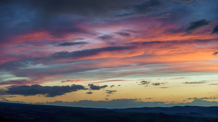 sunset over the mountains