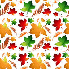 Fototapeta premium Autumn leaf seamless background