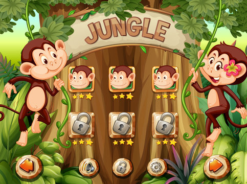 Monkey jungle game template