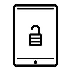Obraz premium Tablet Unlocked Internet Web Technology Computer vector icon