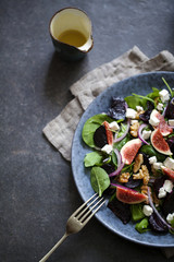 Roast beetroot, figs and feta salad