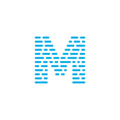 Blue Stripes Vector Logo Letter M