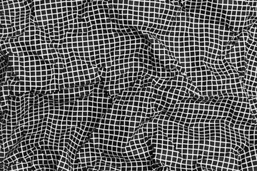Abstract black squares on white background paper. Texture, crumpled paper. Seamless pattern concept