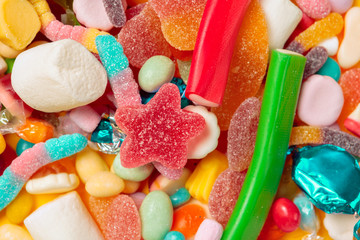 Fototapeta na wymiar Different colorful fruit candy