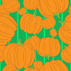 Pumpkin seamless pattern. Vector illustration of a seamless pattern which depicts a pumpkin.