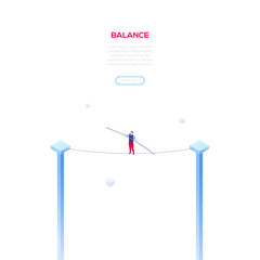 Balance concept - modern isometric vector web banner