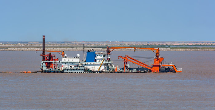 Cutter Suction Dredger At Work