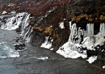 Iceland. Lavawaterfalls Barnafoss