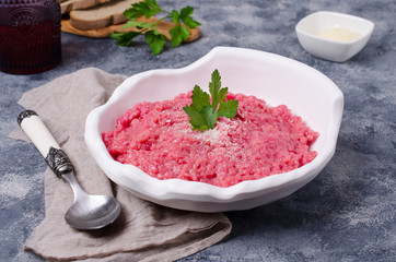Traditional beetroot risotto