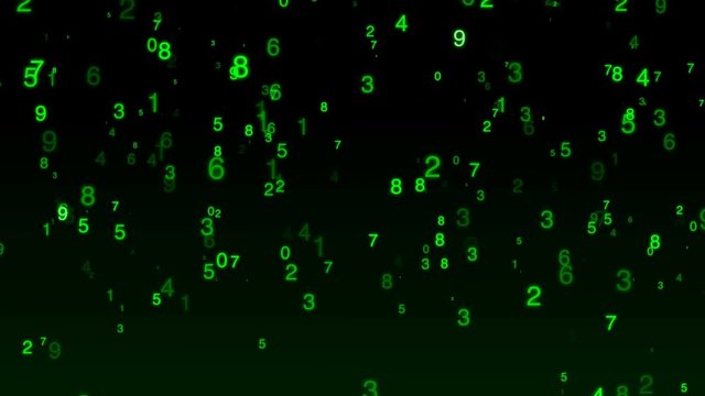 4K Haker's matrix raining binary code