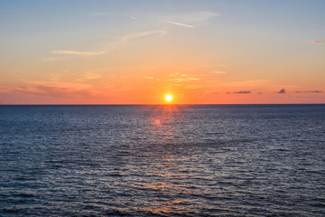 sunset over sea