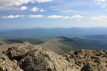 Mountain landscape. Main Ural ridge