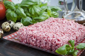 fresh meat ground in minced meat
