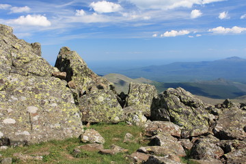 Mountain landscape. Main Ural ridge