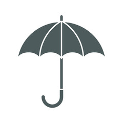Umbrella icon. Graphic sign umbrella. Gray symbol umbrella isolated on white background. Stock vector illustration