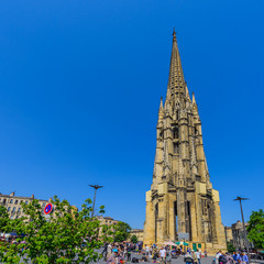 BORDEAUX, FRANCE - MAY 18, 2018: View of the Basilica of Saint Michel.