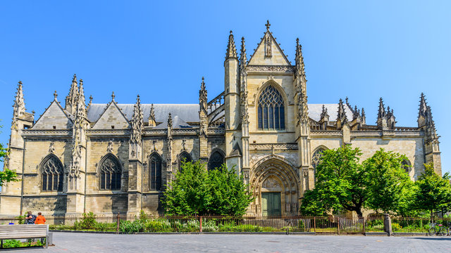 View of the Gothic church, Bordeaux, France. Copy space for text.