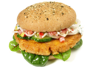 Falafel Hamburger im Vollkornbrötchen