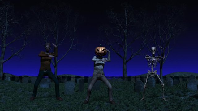 Halloween Cemetery Dance Animation