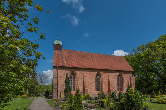 View of the monastery Hude, Oldenburg, Germany. Copy space for text.