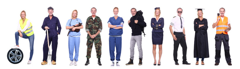 Group of people with different professions