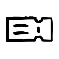 Ticket Cinema Entry Subway Paper vector icon