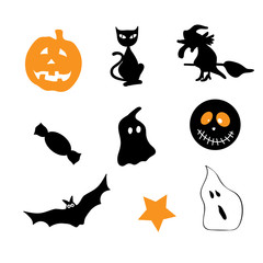 Halloween vector icons set.