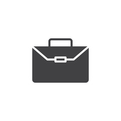 Briefcase vector icon. filled flat sign for mobile concept and web design. Suitcase simple solid icon. Symbol, logo illustration. Pixel perfect vector graphics