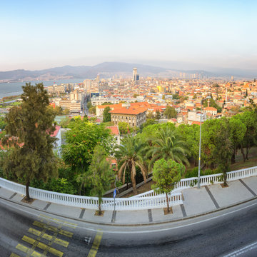 Izmir Turkey, View from Varyant district at dusk