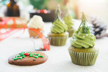 Decorated christmas cupcakes
