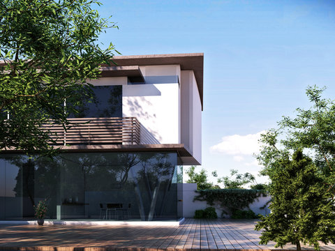 3d render of building house exterior