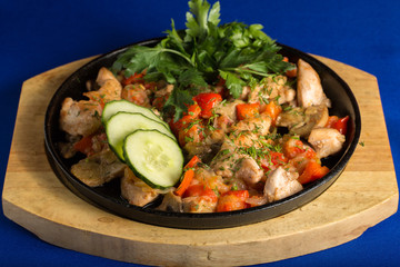 Roast vegetables in a pan