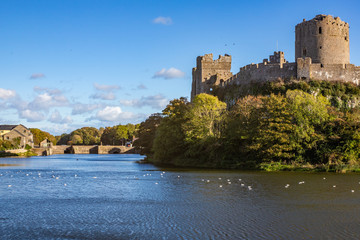 Pembroke Castle in Pembrokeshire, Wales