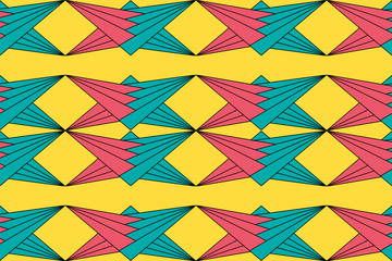 Seamless retro geometric pattern, vector illustration
