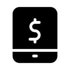 Tablet Dollar Commerce Market Shop Supermarket vector icon