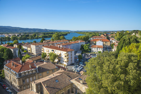 Vue Sur Valence Et Le Rhône 